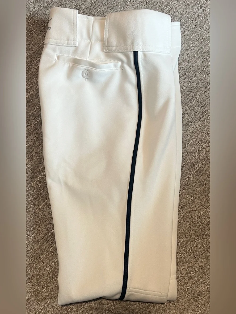 Mizuno Youth Select Pro Piped G2 Pants, White/Royal, X-Large 1837/bb2-1